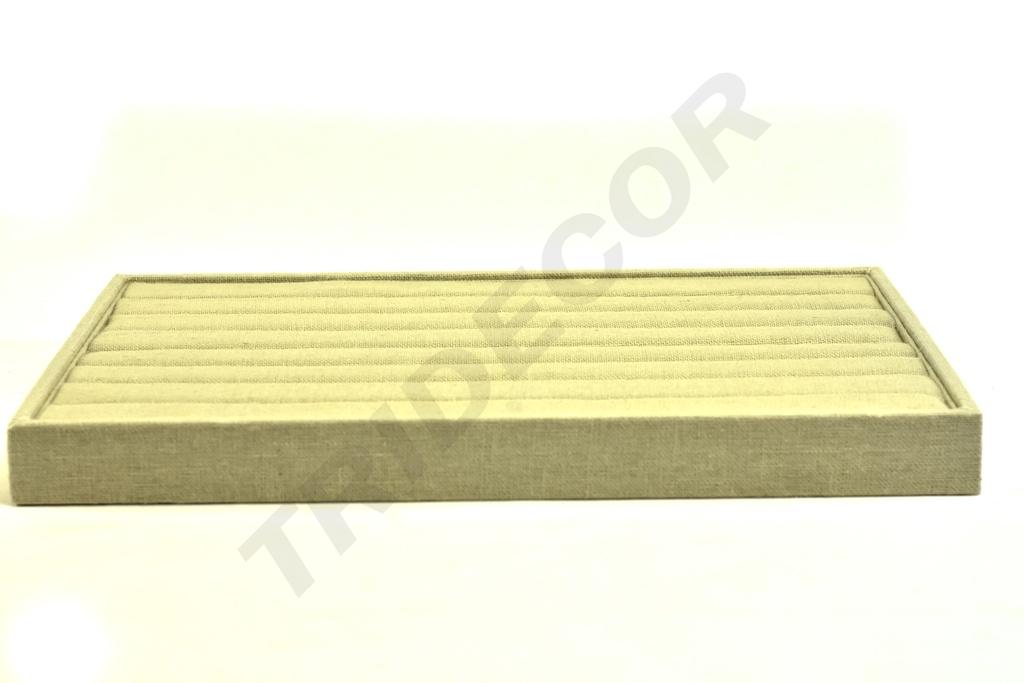 Bandeja expositora de anillos de lino beige 35X24X3 CM