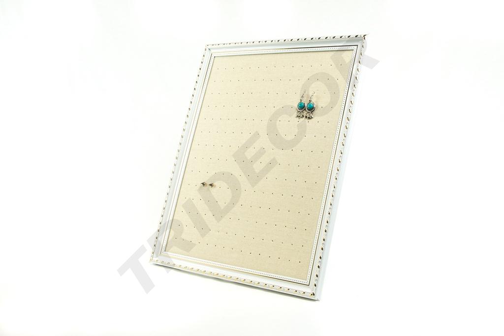 Marco grande para aretes de lino beige 50x60cm