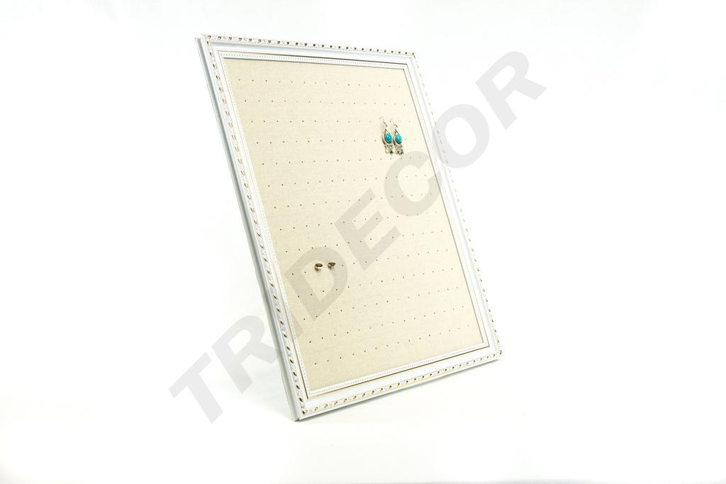 Marco grande para aretes de lino beige 50x60cm