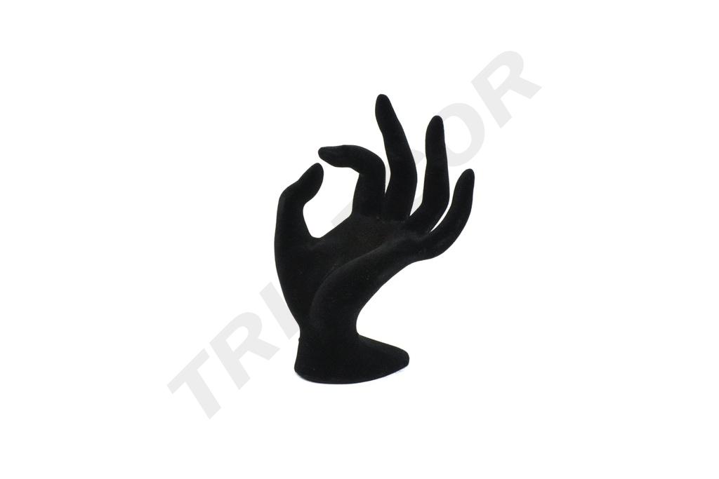 Expositor de Anillos en Forma de Mano de Terciopelo Negro