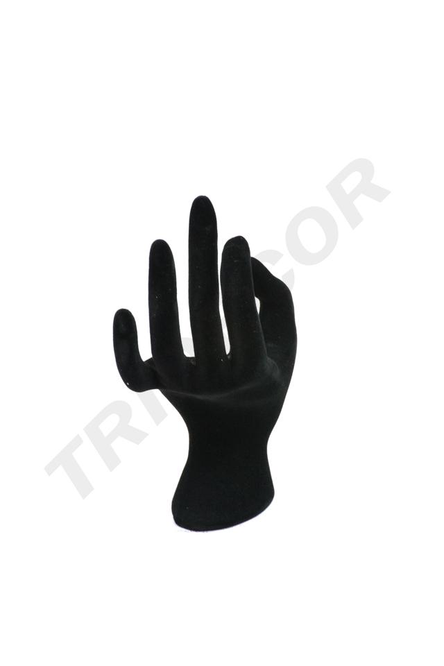 Expositor de Anillos en Forma de Mano de Terciopelo Negro