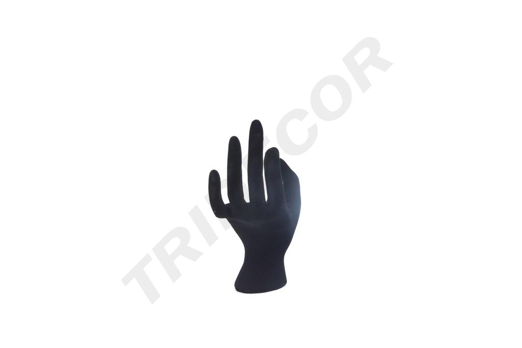 Expositor de Anillos en Forma de Mano de Terciopelo Negro