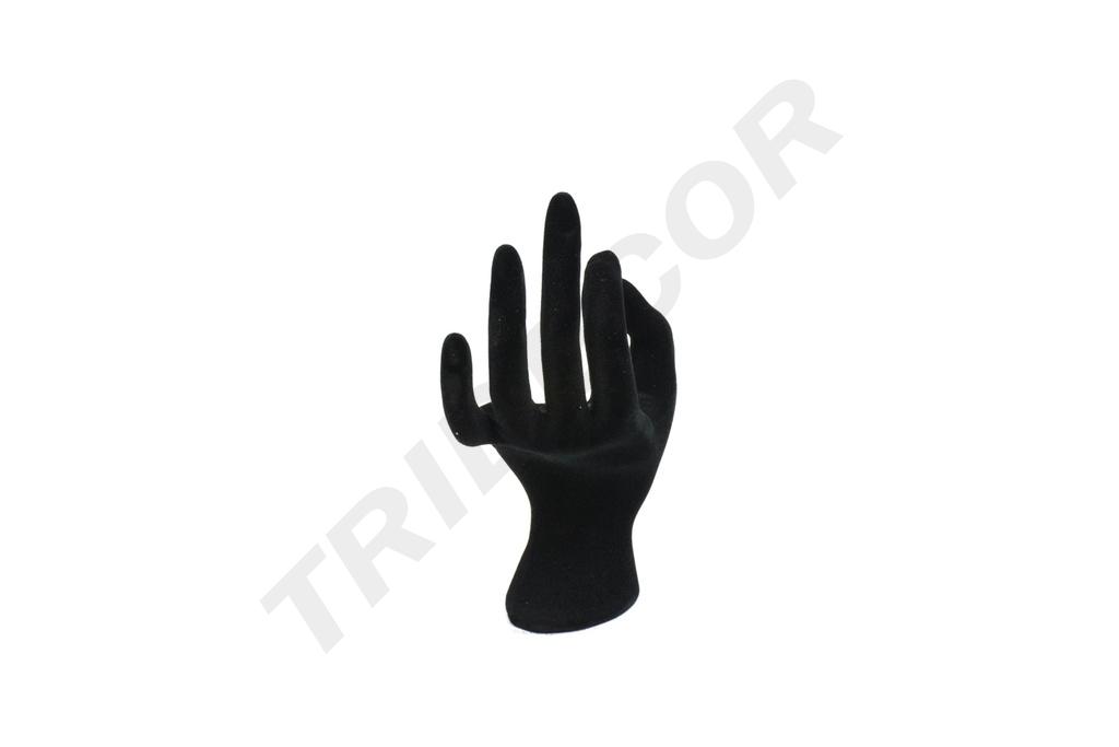 Expositor de Anillos en Forma de Mano de Terciopelo Negro