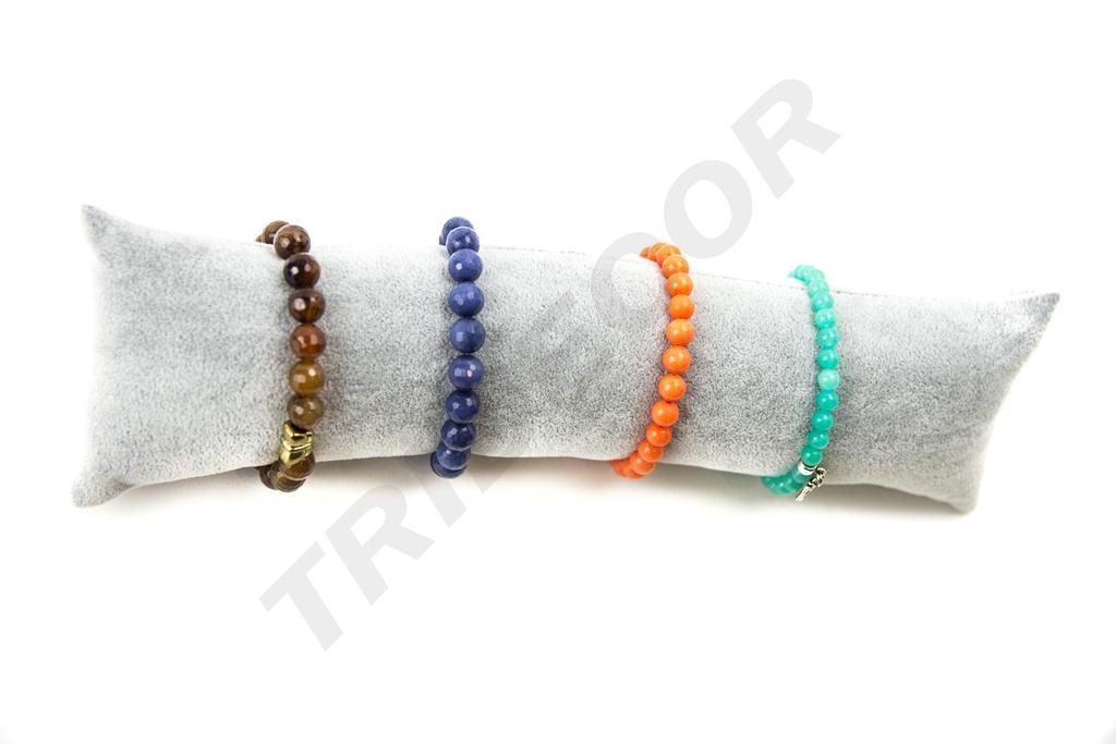 Almohadilla para pulseras, terciopelo gris, 28X8X6 CM