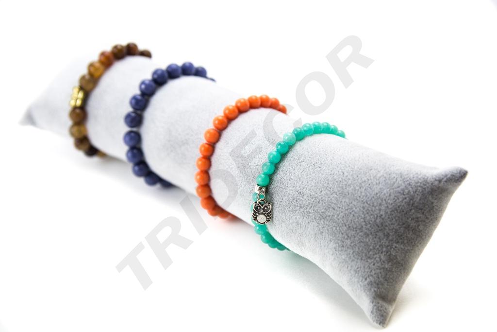 Almohadilla para pulseras, terciopelo gris, 28X8X6 CM