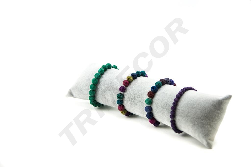 Almohadilla para pulseras, terciopelo gris, 28X8X6 CM