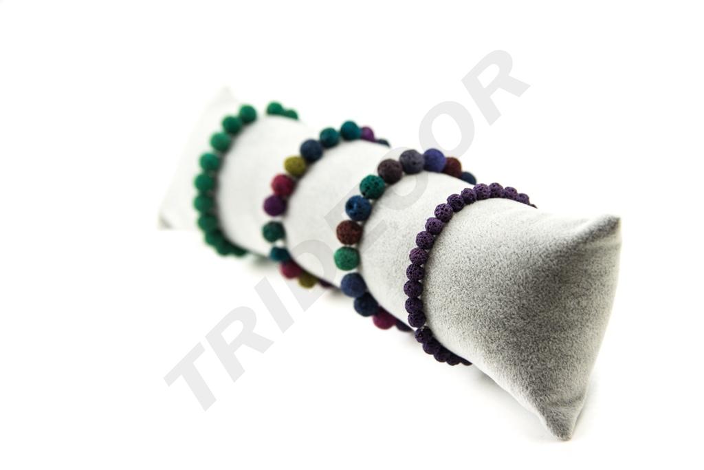 Almohadilla para pulseras, terciopelo gris, 28X8X6 CM