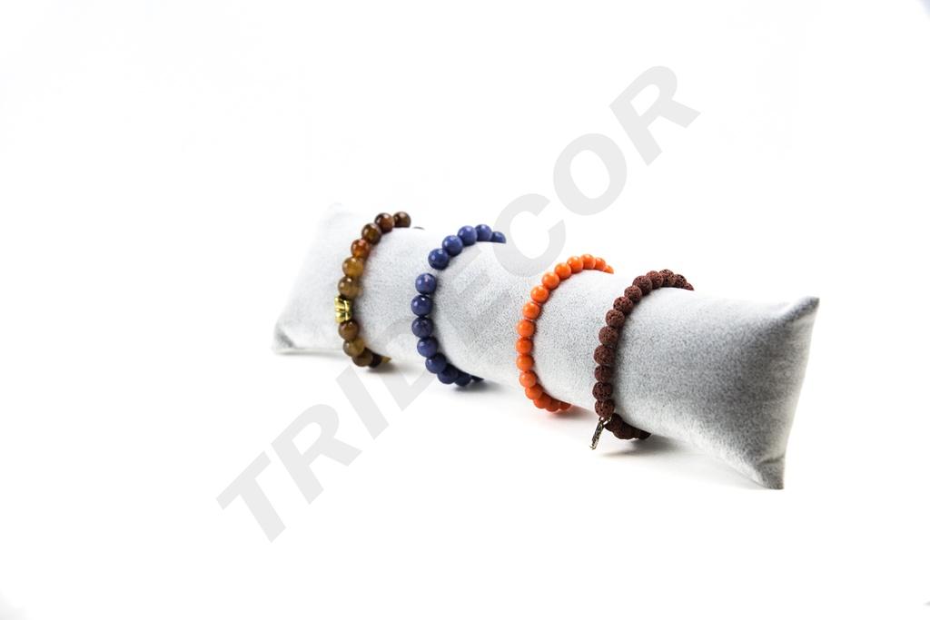 Almohadilla para pulseras, terciopelo gris, 28X8X6 CM