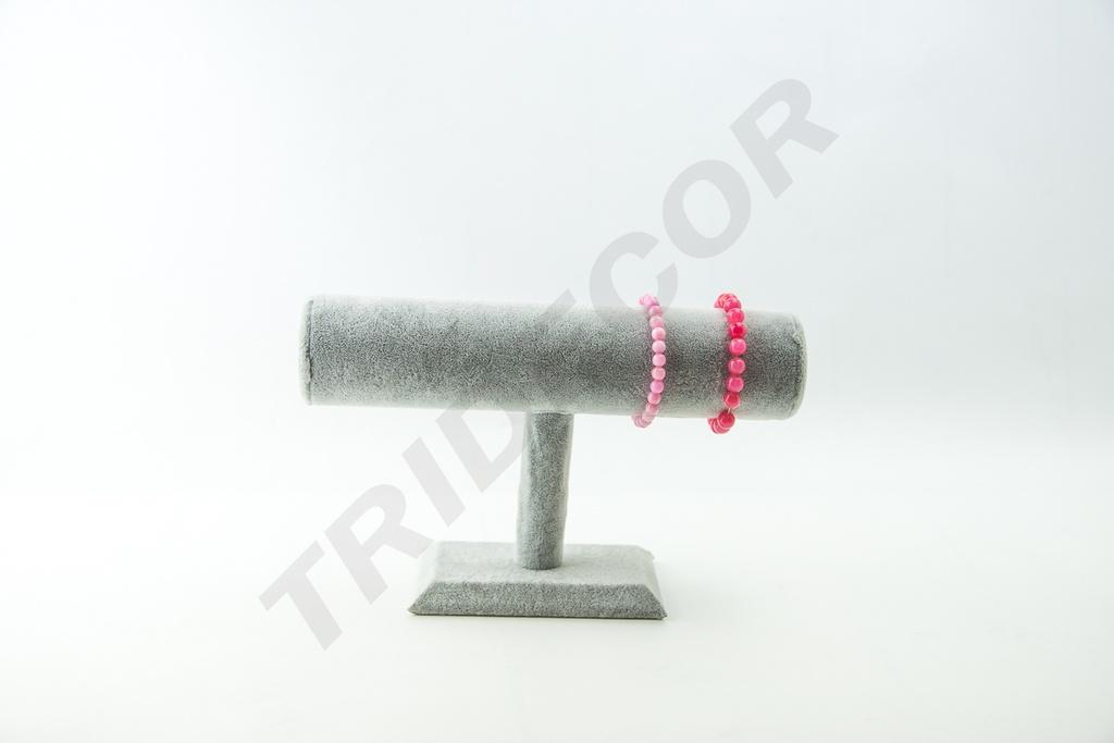 Expositor de Terciopelo para Pulseras, Color Gris, 24X8X15cm