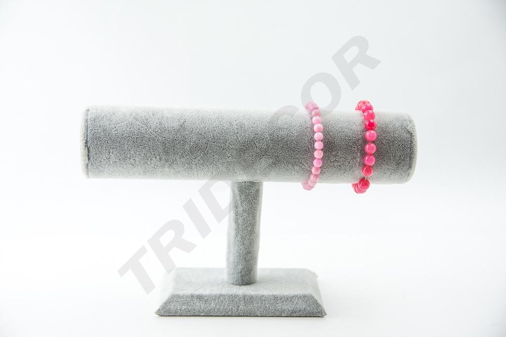 Expositor de Terciopelo para Pulseras, Color Gris, 24X8X15cm