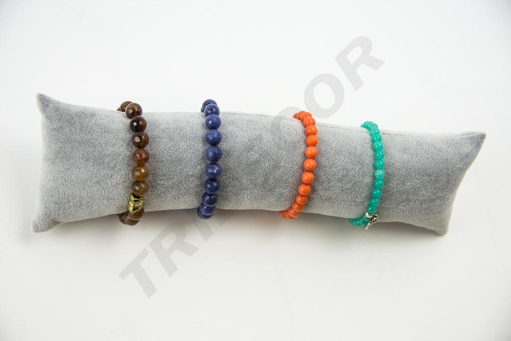 Almohadilla para pulseras, terciopelo gris, 28X8X6 CM