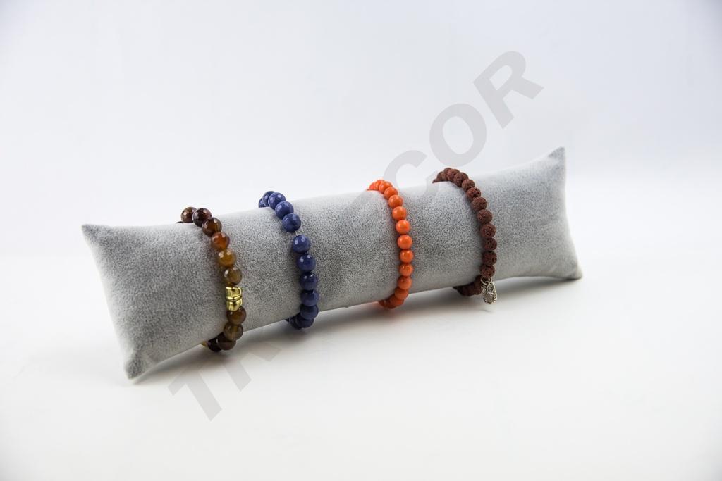 Almohadilla para pulseras, terciopelo gris, 28X8X6 CM