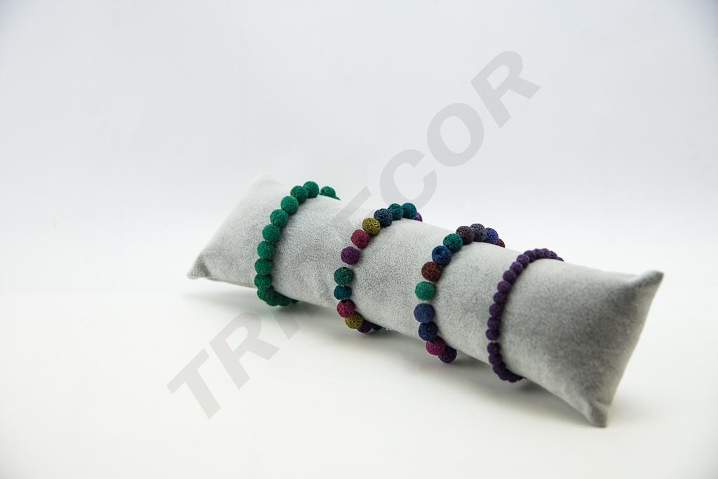 Almohadilla para pulseras, terciopelo gris, 28X8X6 CM