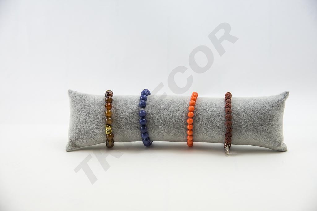 Almohadilla para pulseras, terciopelo gris, 28X8X6 CM