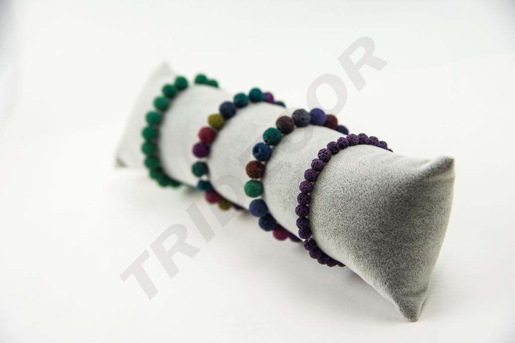 Almohadilla para pulseras, terciopelo gris, 28X8X6 CM