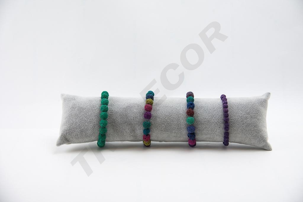 Almohadilla para pulseras, terciopelo gris, 28X8X6 CM