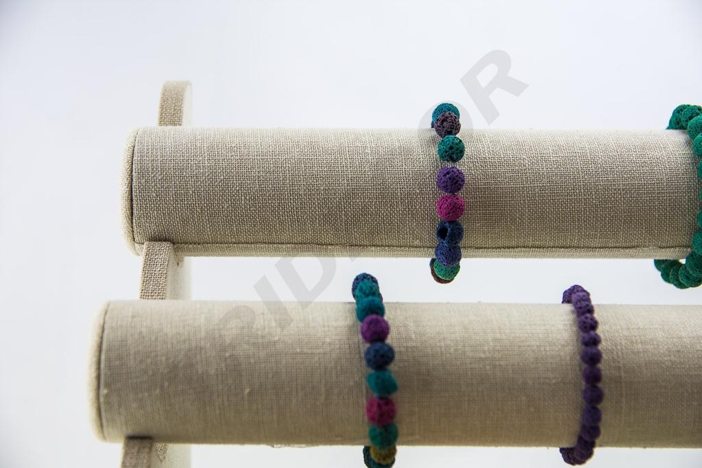 Expositor Triple para Pulseras de Lino Beige