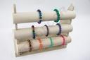 Expositor Triple para Pulseras de Lino Beige