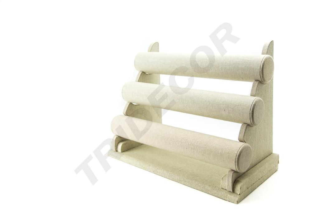 Expositor Triple para Pulseras de Lino Beige