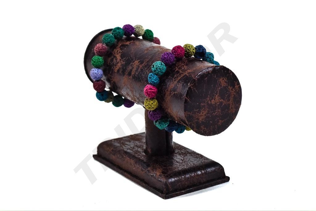 Expositor “T” de Pulseras de Cuero Sintético Marrón