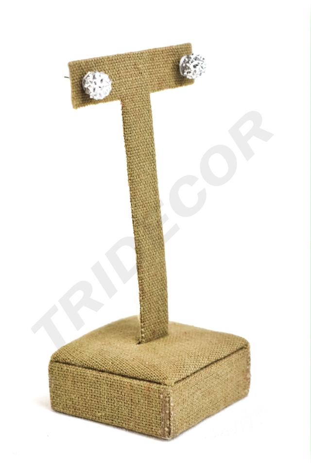 Expositor de Pendientes en Forma de 'T' de Lino Grueso