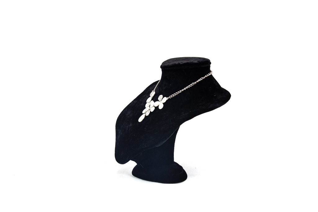 Exhibidor grande de collar de terciopelo negro