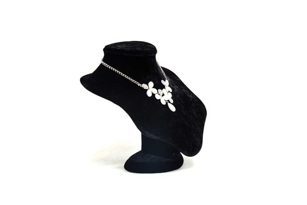 Exhibidor grande de collar de terciopelo negro