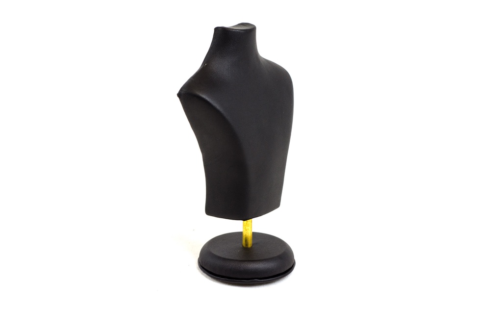 Expositor de joyería en forma de busto de cuero negro