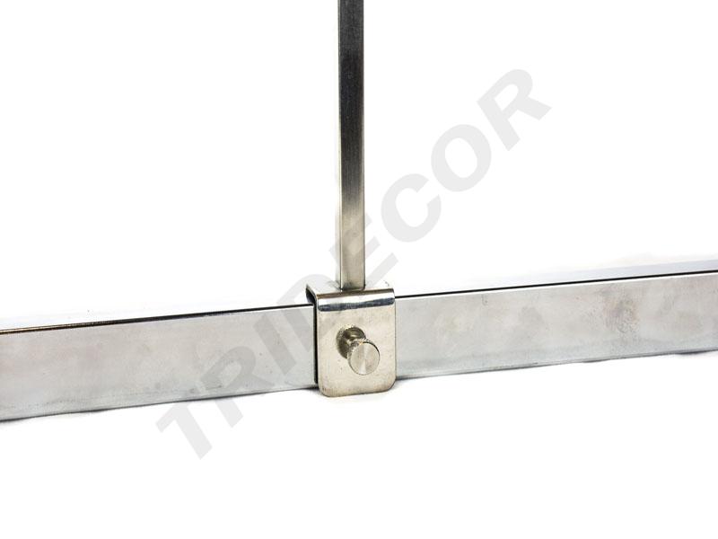 Soporte ajustable para póster A5 de cromo para tubo rectangular