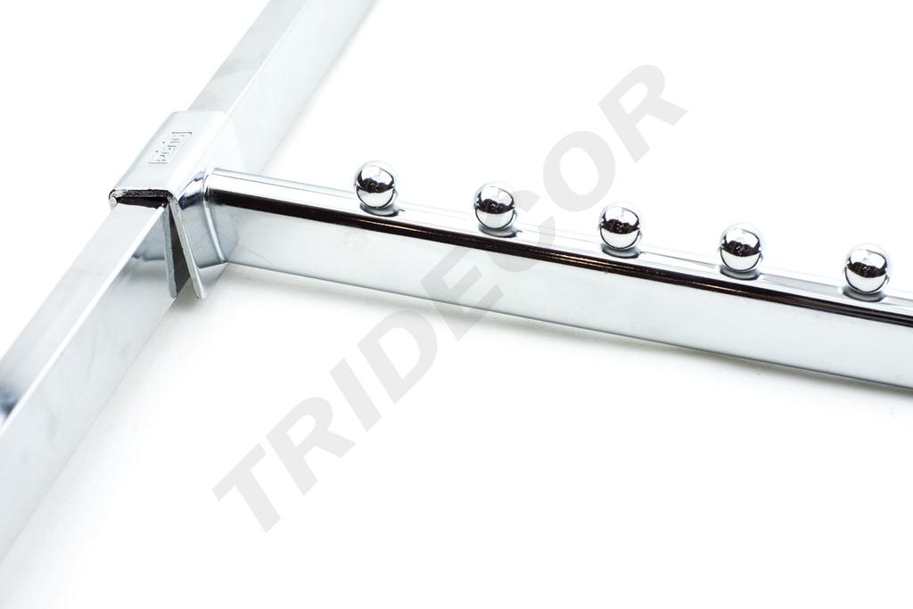 Percha inclinada para tubo rectangular 8 bolas - 30 cm