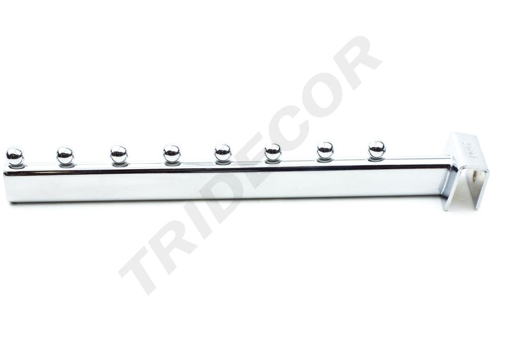 Percha inclinada para tubo rectangular 8 bolas - 30 cm