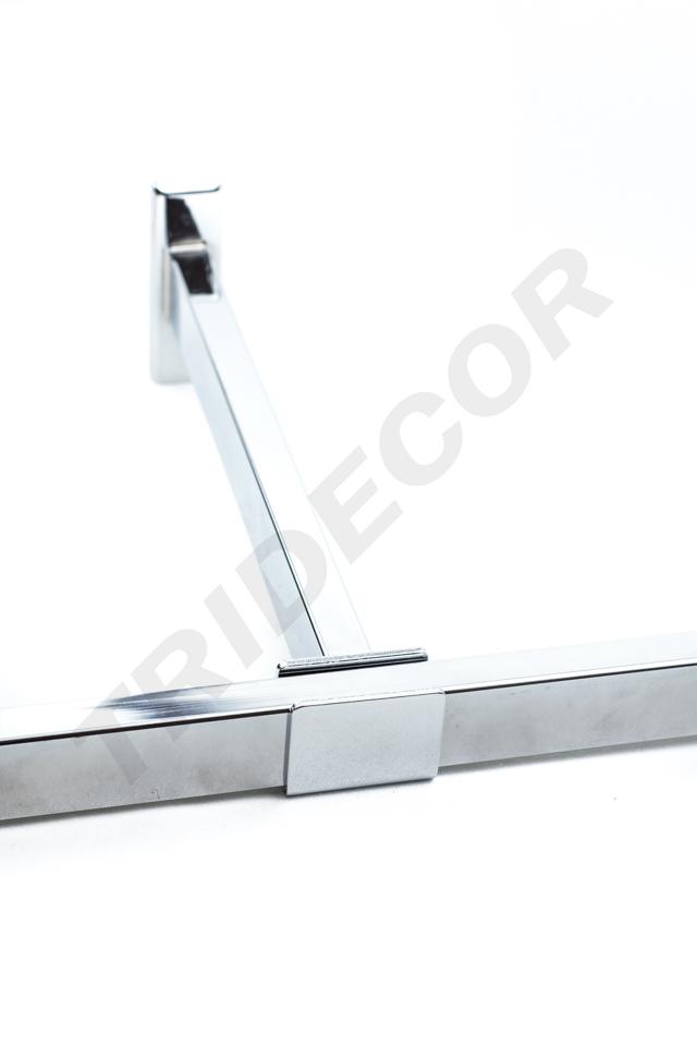 Soporte tubular rectangular para sistema de cremallera 25cm