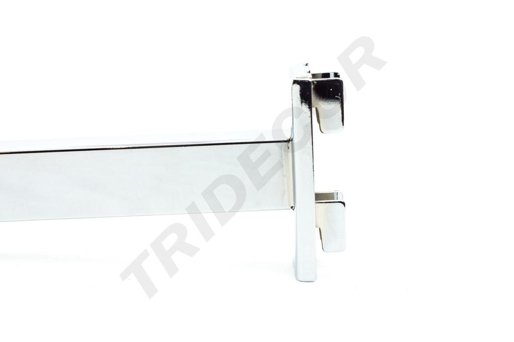 Soporte tubular rectangular para sistema de cremallera 25cm