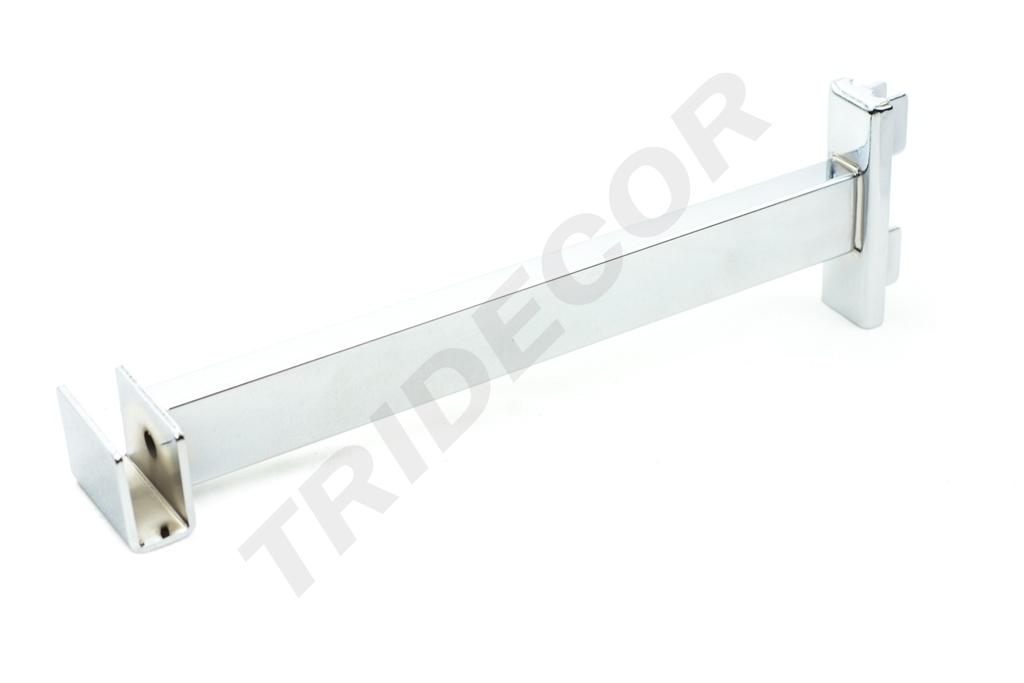 Soporte tubular rectangular para sistema de cremallera 25cm