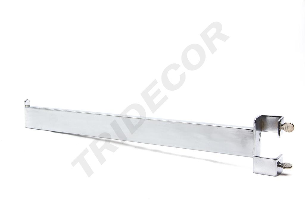 Percha recta con tope para tubo rectangular delgado de 40 cm