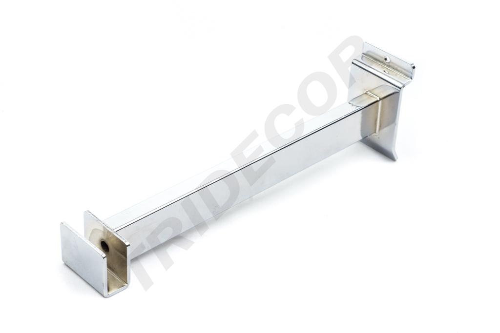 Soporte de Tubo Rectangular para Panel de Listones, 25 cm