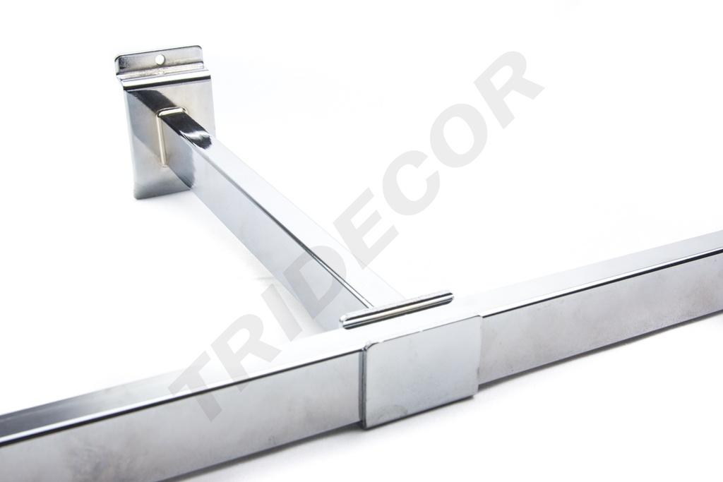 Soporte de Tubo Rectangular para Panel de Listones, 25 cm