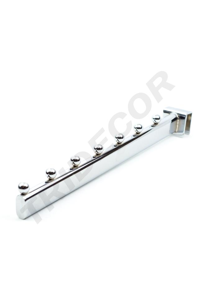 Percha inclinada para tubo rectangular, 7 bolas, 35 cm