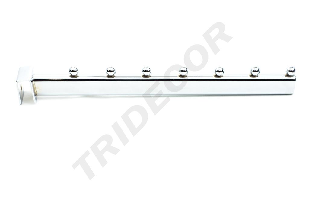 Percha inclinada para tubo rectangular, 7 bolas, 35 cm