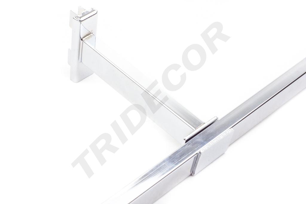 Soporte tubular rectangular para sistema de cremallera 15cm