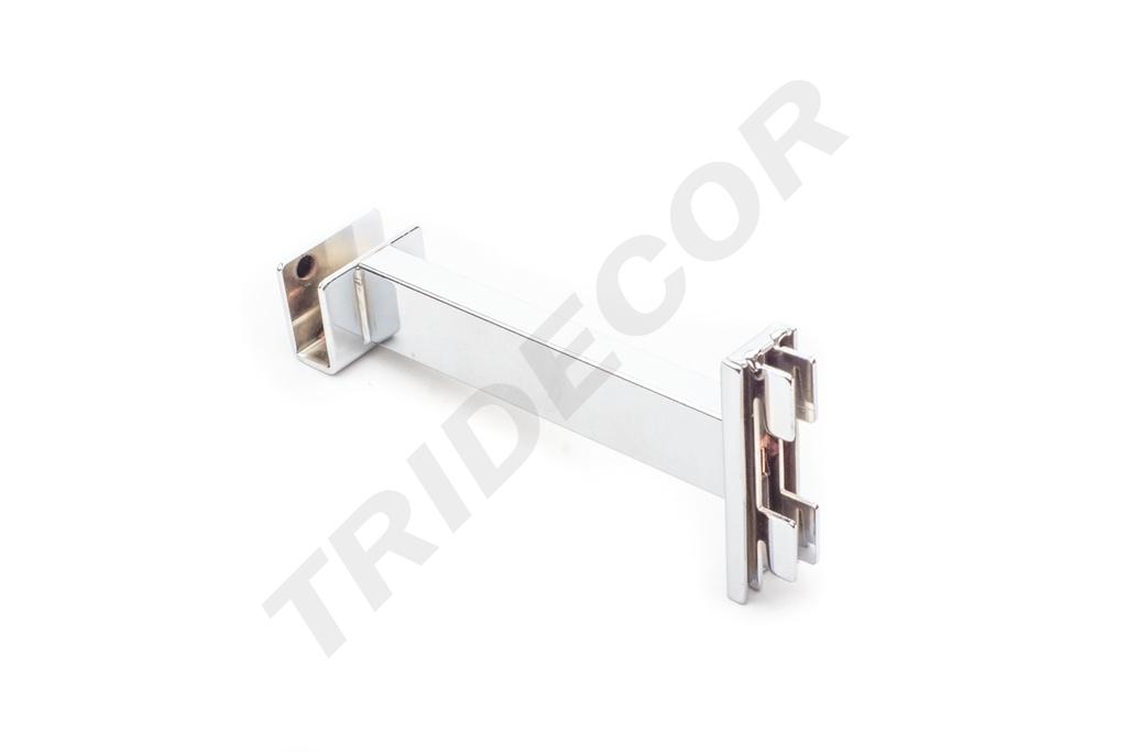 Soporte tubular rectangular para sistema de cremallera 15cm