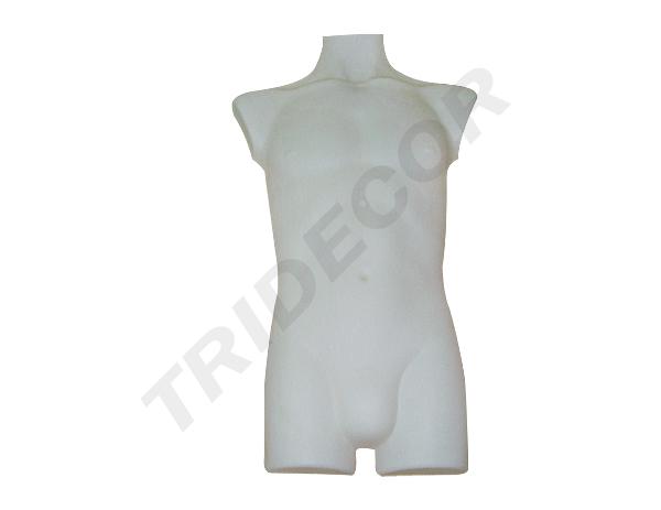 Busto masculino de plástico blanco