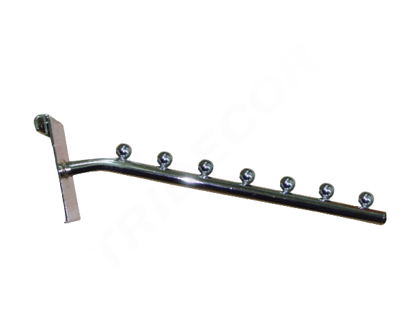 Colgador inclinado con 7 bolas para valla/malla 25 cm