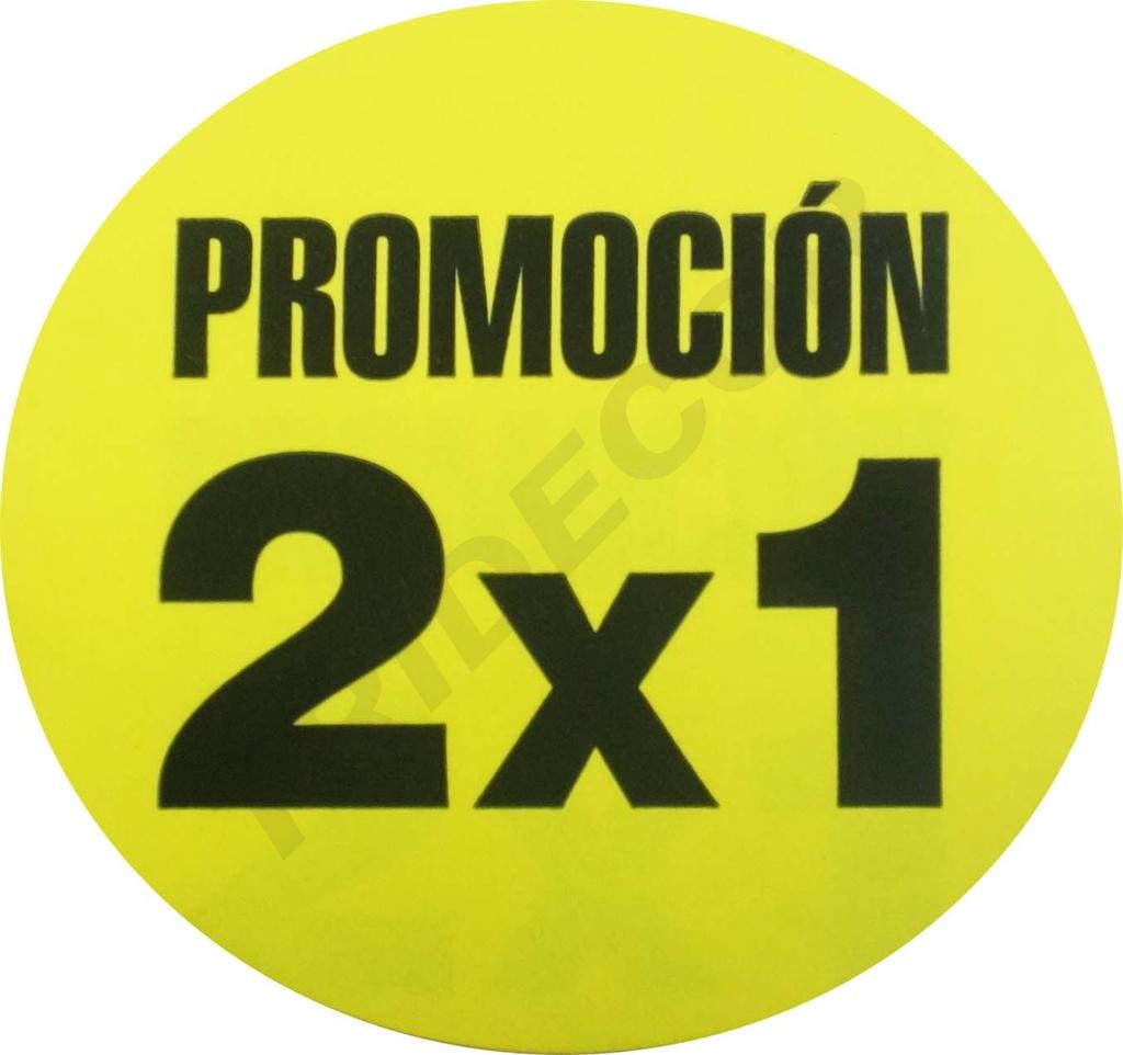 Pegatina Promoción 2X1 5X5cm 500unidades