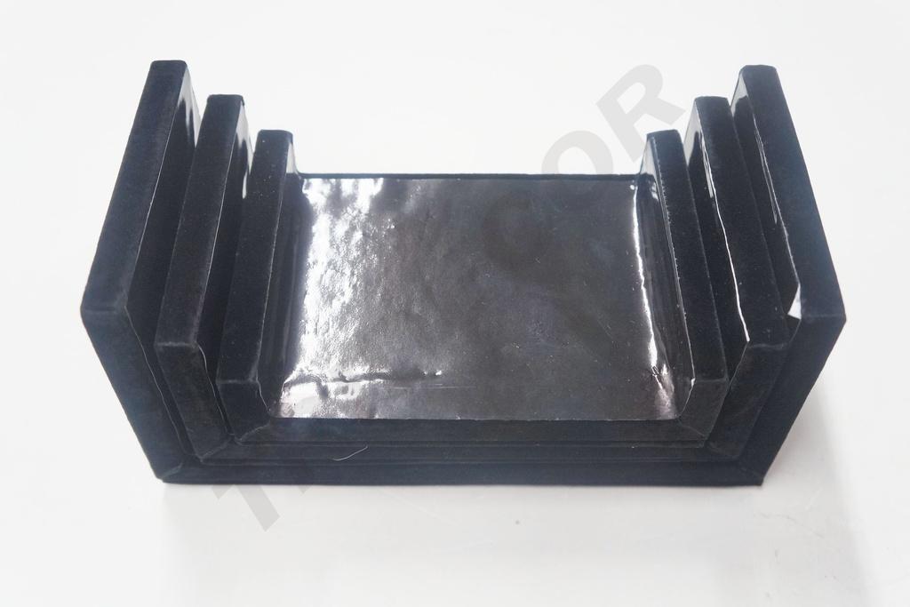 Expositor de Joyería Forma C 3 Alturas Terciopelo Negro