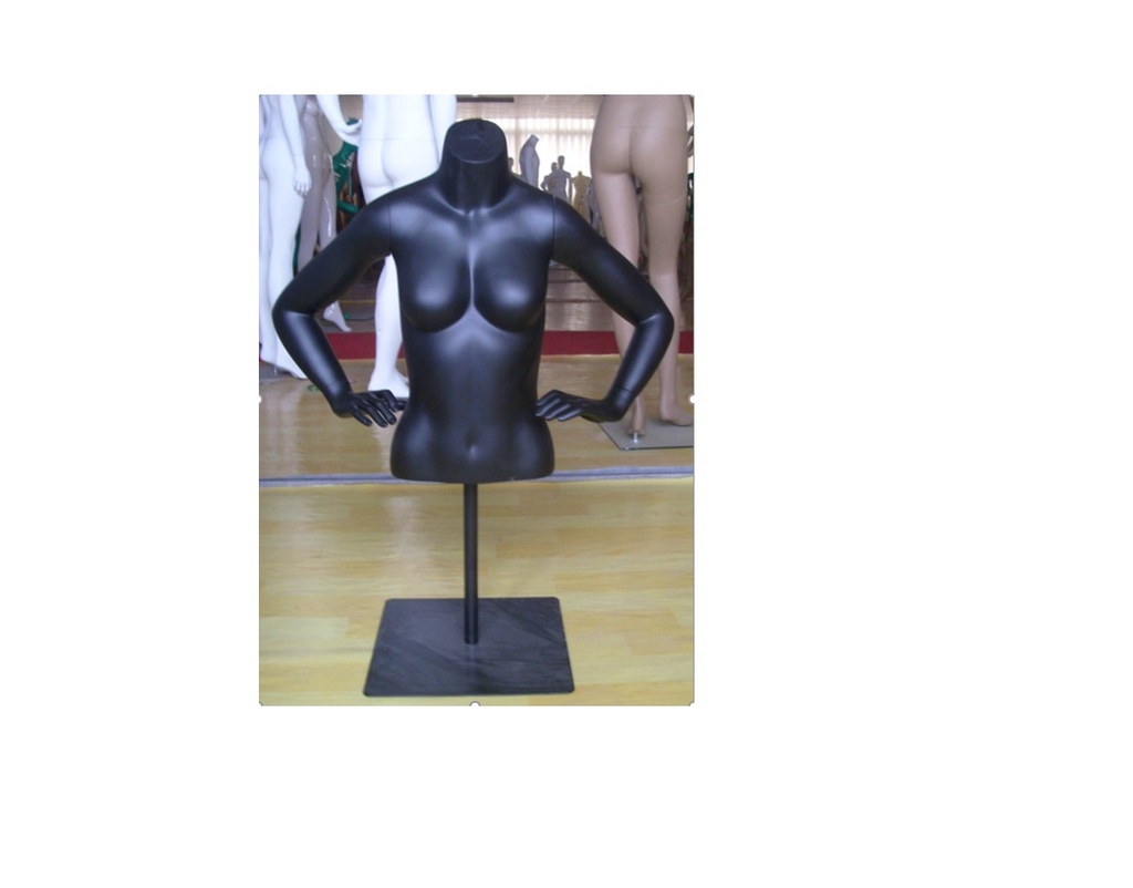 Busto de Mujer Ajustable de Fibra de Vidrio Negro