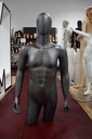 maniquí de Hombre Gris Oscuro Brillo Con Cabeza