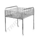 Soporte metálico para ofertas con ruedas