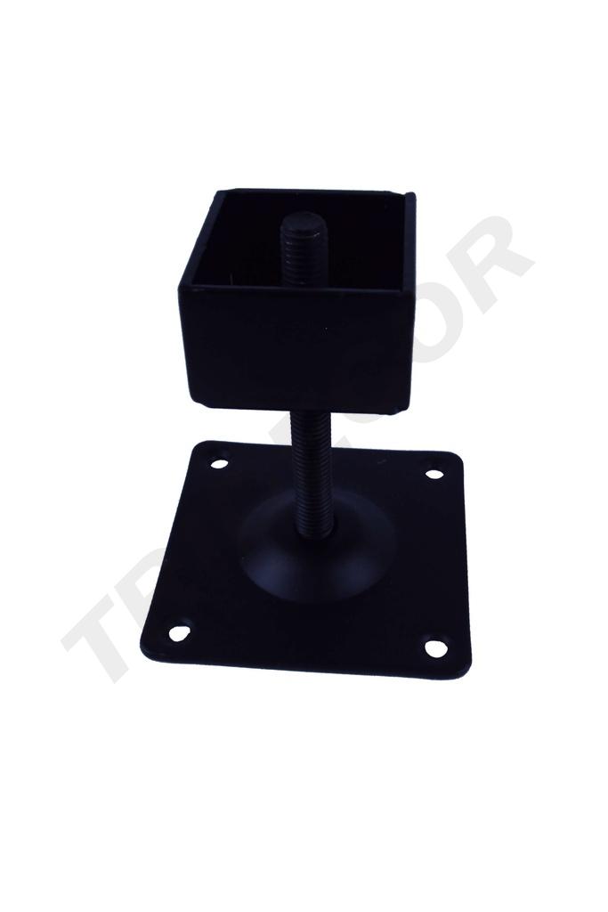 Base ajustable para tubo cuadrado negro 38X38mm