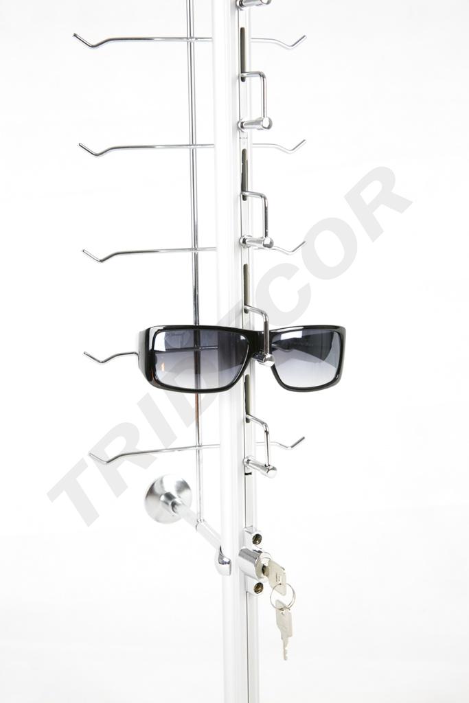 Expositor de 14 Gafas con Cerradura para Pared 125X16cm, 10 unidades/caja